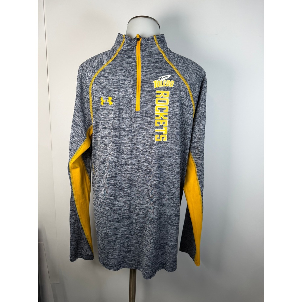 Under Armour Toledo Rockets HeatGear 1/4 Zip Pullover Gray Yellow Womens Small